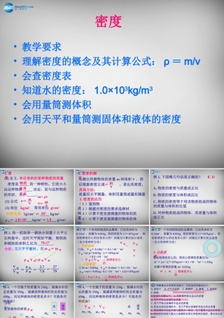 中学八年级物理上册 6.2 密度课件1 (新版)新人教版 课件