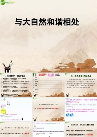 八年级政治下册 与大自然和谐相处复习课件 鲁教版 课件