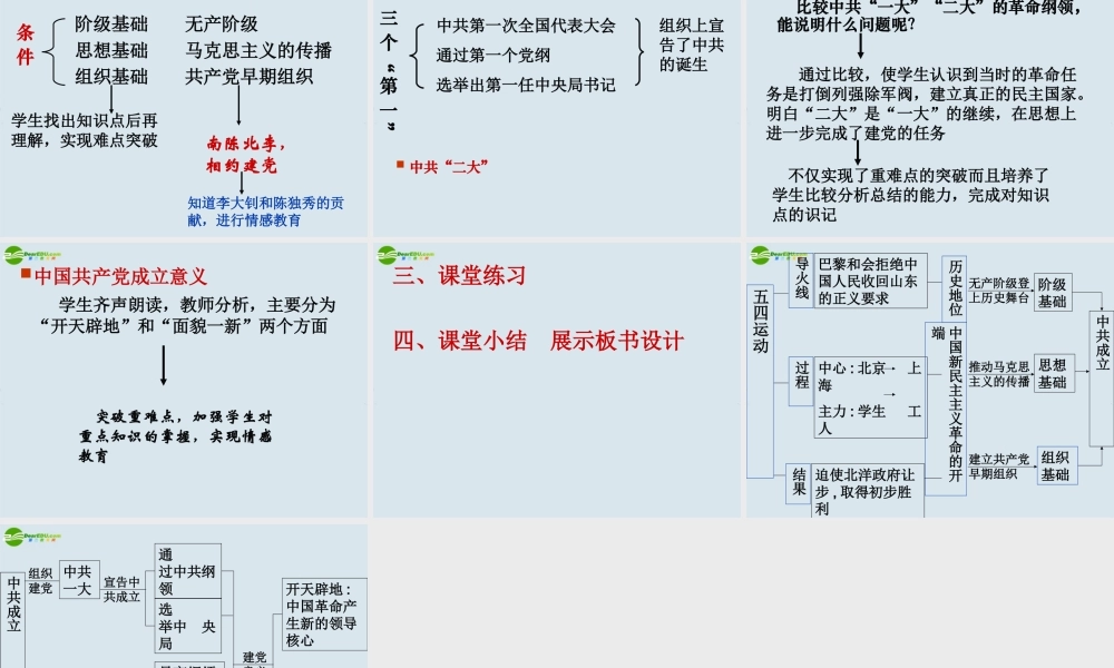 八年级历史上册 第8课(五四运动与中国共产党的成立)课件 华东师大版 课件