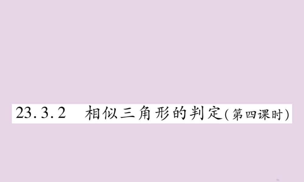九年级数学上册 第23章 图形的相似 233 相似三角形 2332 相似三角形的判定(第4课时)课件 (新版)华东师大版 课件