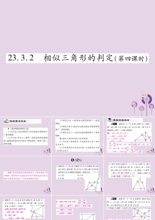 九年级数学上册 第23章 图形的相似 233 相似三角形 2332 相似三角形的判定(第4课时)课件 (新版)华东师大版 课件