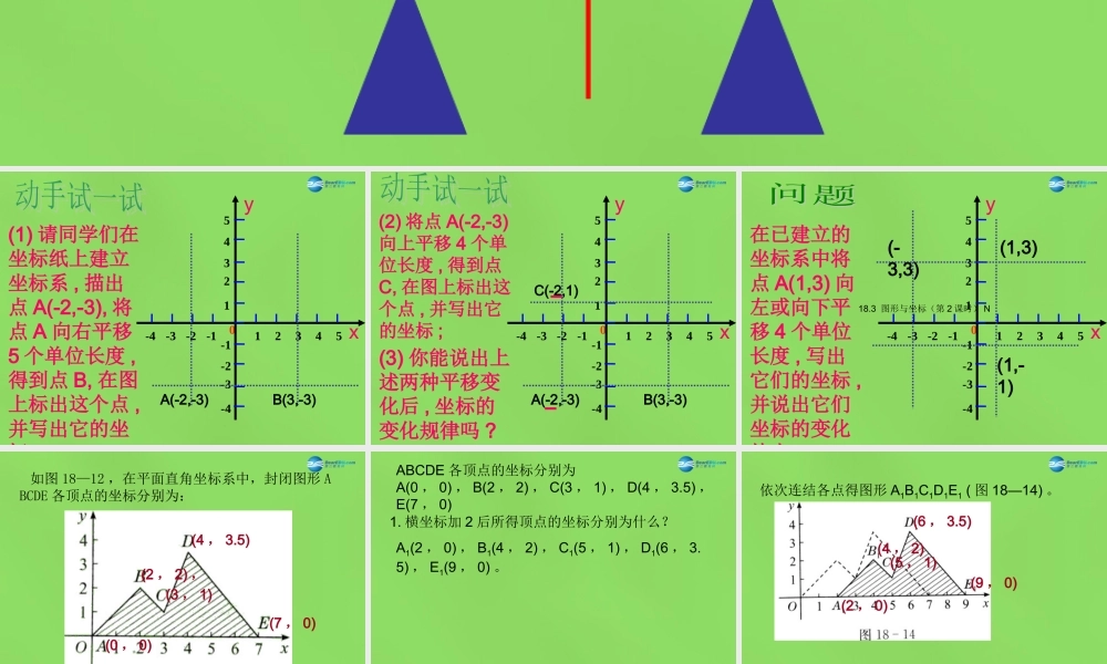 八年级数学下册 19.4(坐标与图形的变化)课件 (新版)冀教版 课件