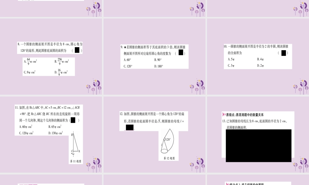 九年级数学上册 第二十四章 圆 244 弧长及扇形的面积 第2课时作业课件 (新版)新人教版 课件