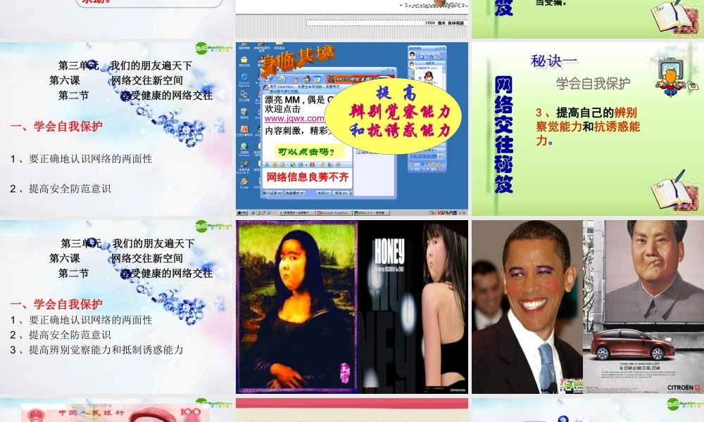 八年级政治上册 享受健康的网络交往课件 人教新课标版 课件