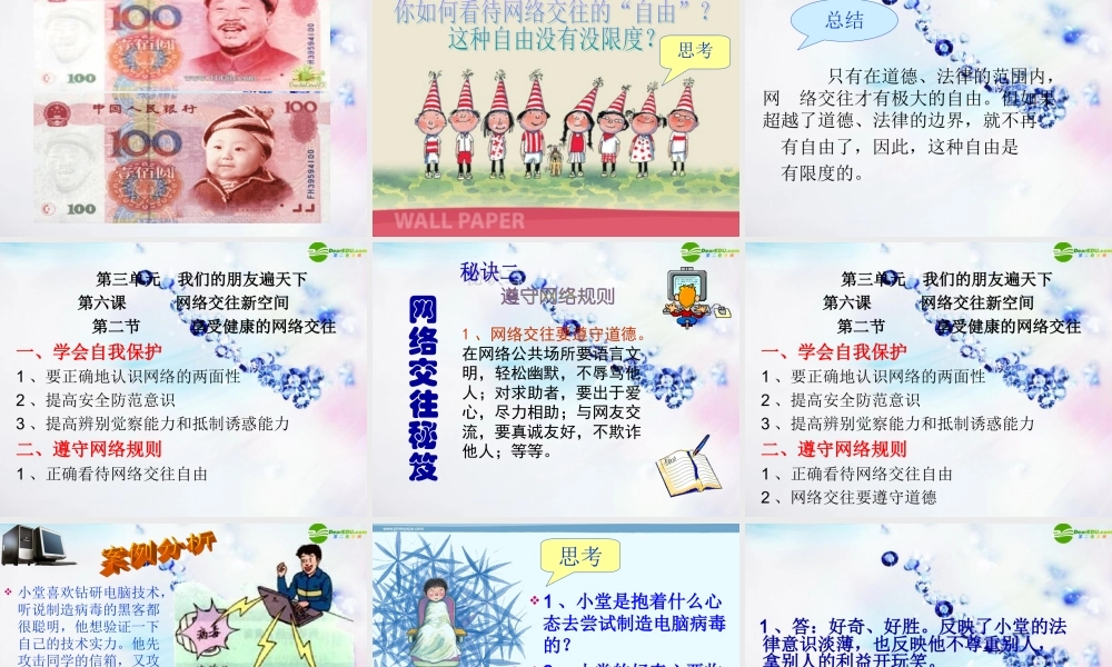 八年级政治上册 享受健康的网络交往课件 人教新课标版 课件