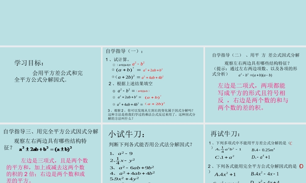 因式分解之公式法