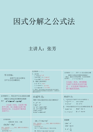 因式分解之公式法