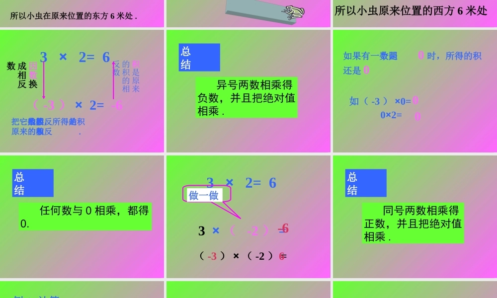 七年级数学有理数的乘法课件3 湘教版 课件