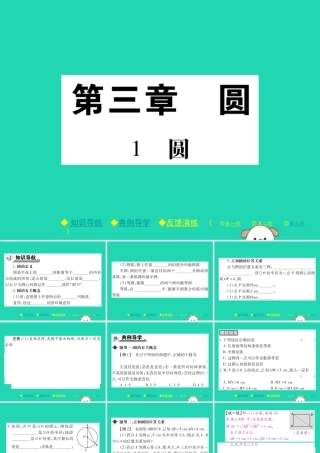 九年级数学下册 第三章(圆)1 圆习题课件 (新版)北师大版 课件