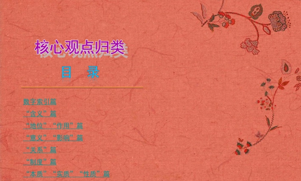 中考政治 专题突破十 核心观点课件 新人教版 课件