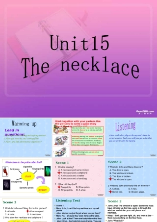 人教版高一英语Unit15 The necklace 课件
