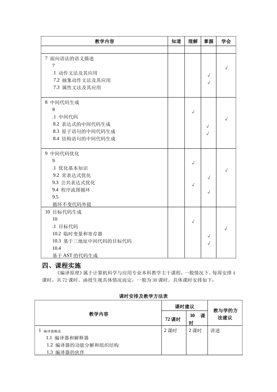 《编译原理》教学大纲_第3页