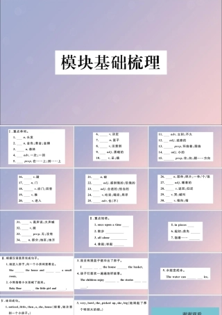 七年级英语下册 Module 8 Story time模块基础梳理习题课件 (新版)外研版 课件