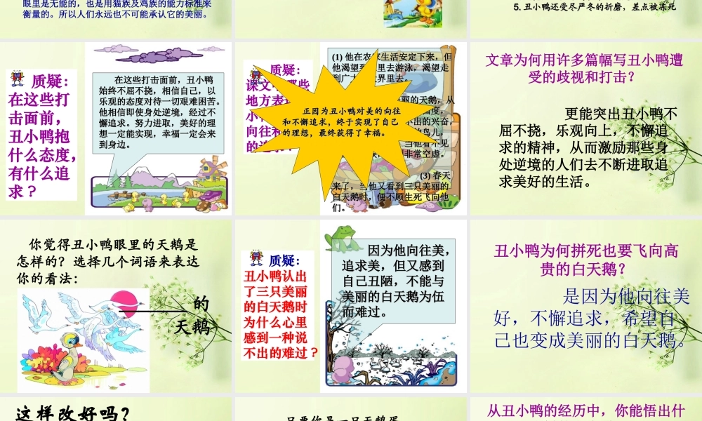 中学七年级语文下册(丑小鸭)课件 新人教版