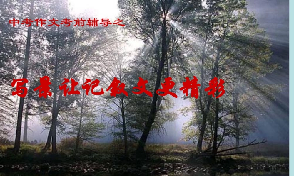 中考作文考前辅导写景让记叙文更精彩