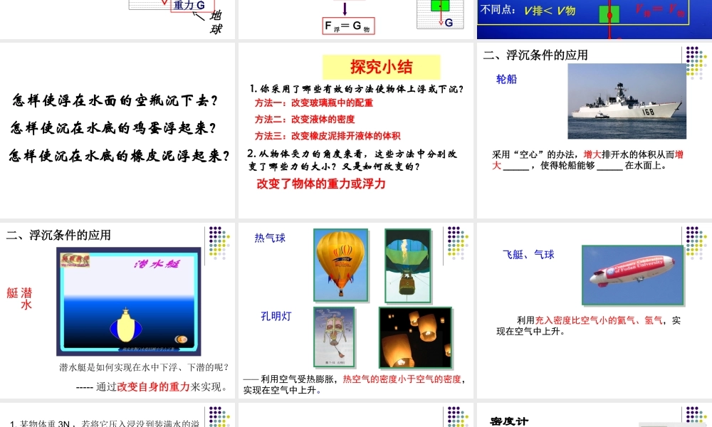 一、物体的浮与沉-(2)