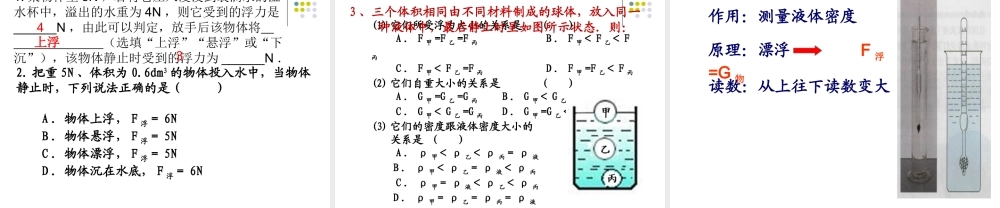 一、物体的浮与沉-(2)