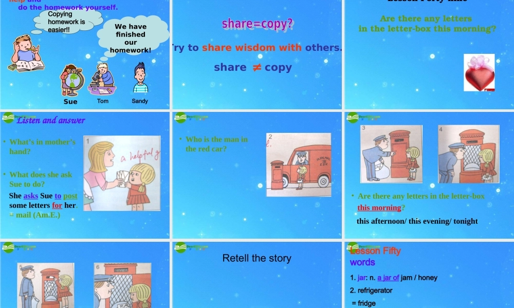 七年级英语上学期 看听学49-50课课件 人教新目标版 课件