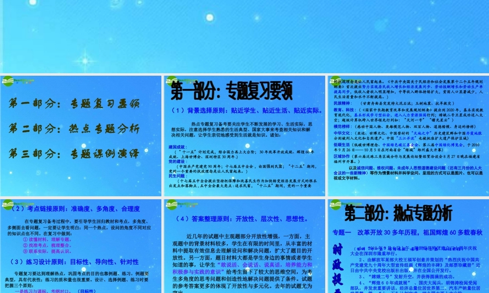 中考政治时政热点分析(最新) 课件