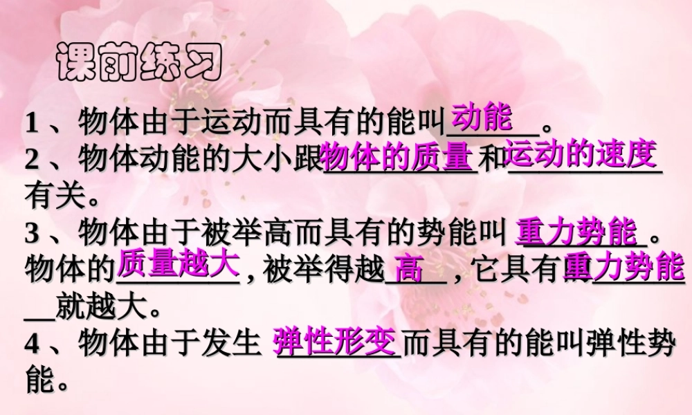 九年级物理上册 第十五章 功和机械能 机械能转化精品课件 新人教版 课件