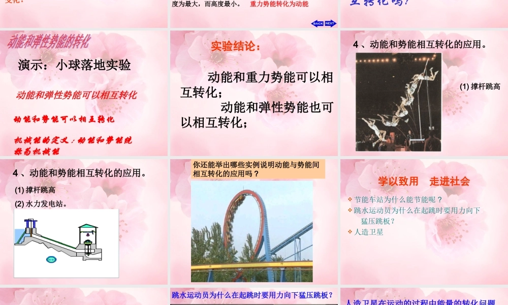 九年级物理上册 第十五章 功和机械能 机械能转化精品课件 新人教版 课件