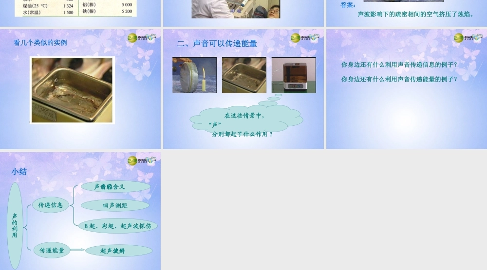 八年级物理上册 2.3 声的利用课件 新人教版 课件