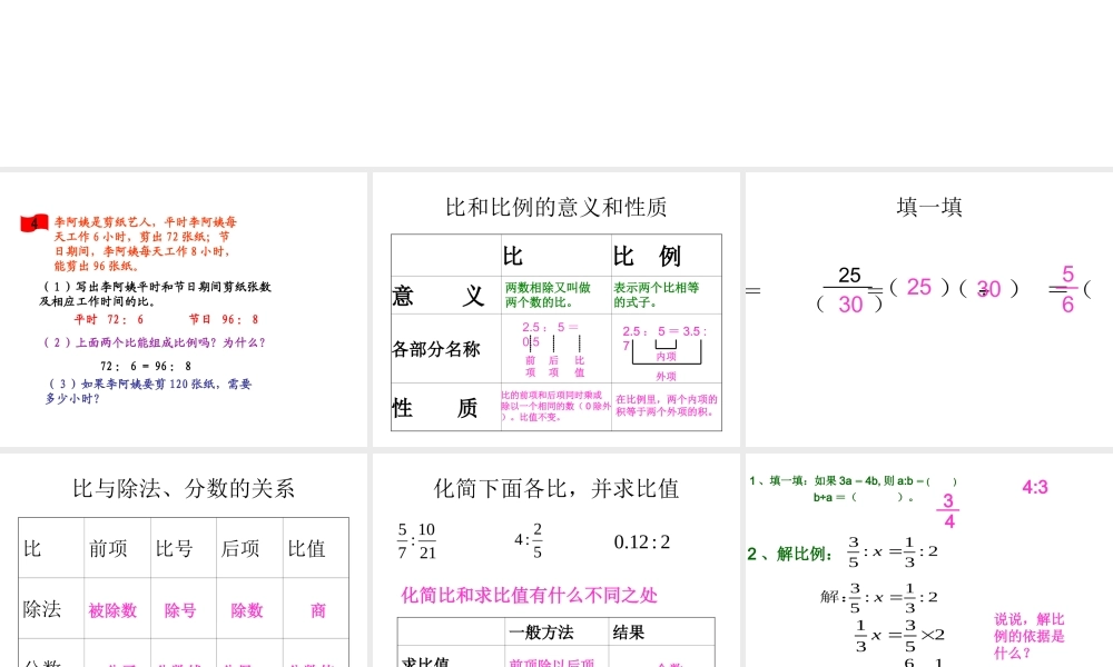 比和比例整理和复习