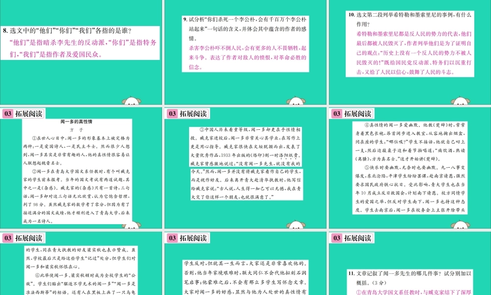 八年级语文下册 第四单元 13 最后一次讲演课件 新人教版 课件