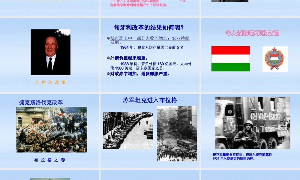 九年级历史下册 第五单元第11课东欧社会主义国家的改革与演变课件 人教新课标版 课件