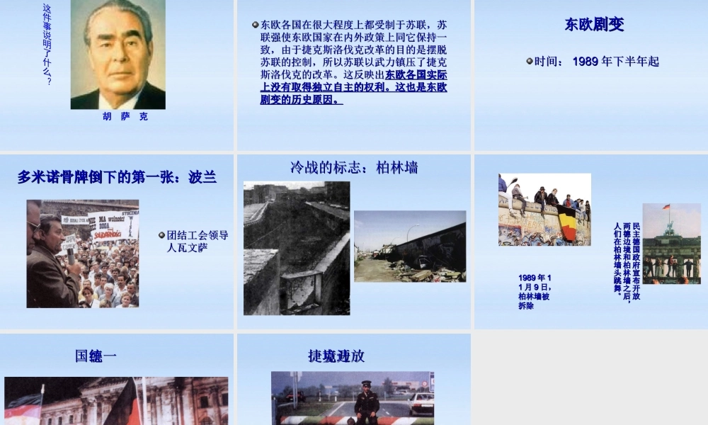 九年级历史下册 第五单元第11课东欧社会主义国家的改革与演变课件 人教新课标版 课件