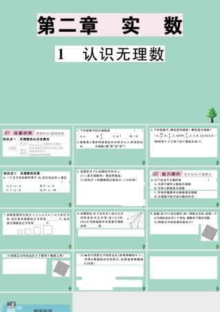 八年级数学上册 第二章(实数)2.1 认识无理数作业课件 (新版)北师大版 课件