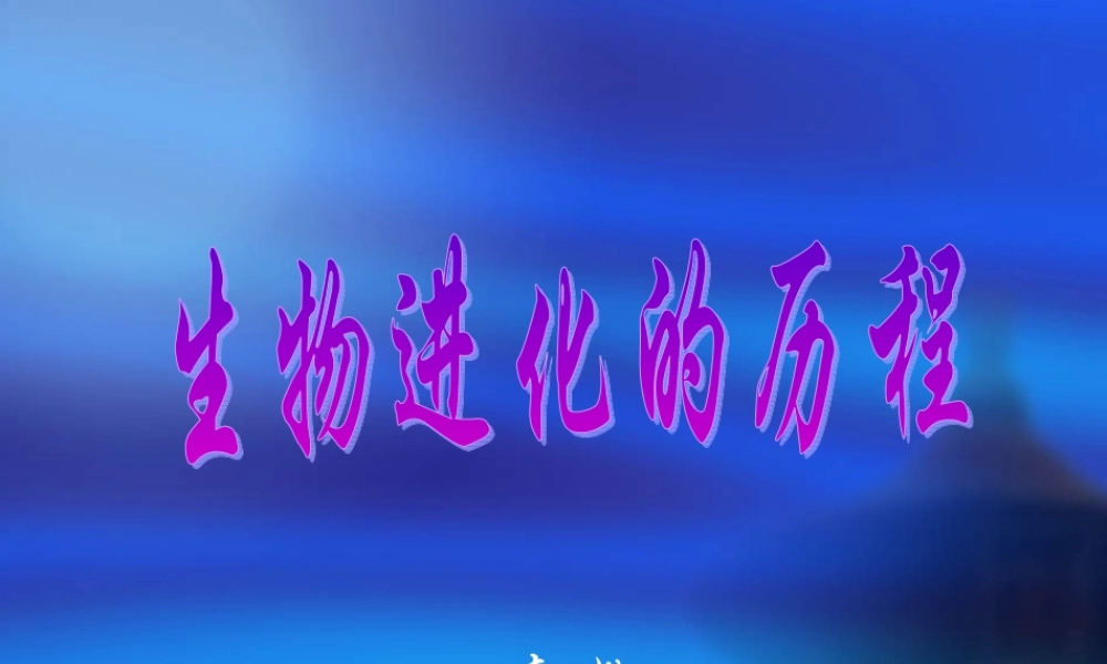 生物的进化历程