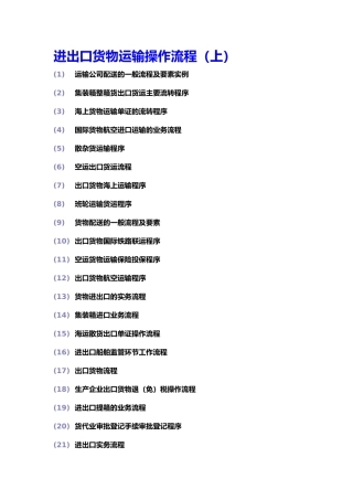 《进出口货物运输操作流程》(上)