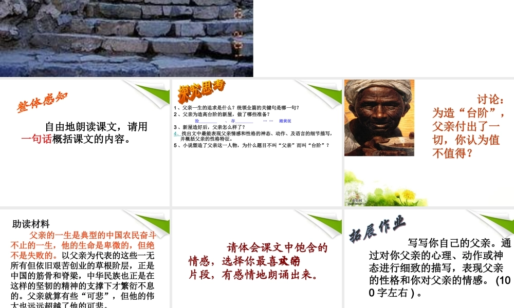 九年级语文 台阶课件 苏教版 课件