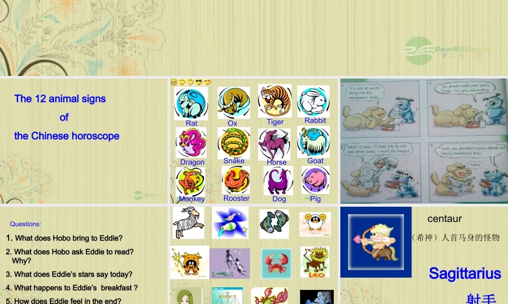 九年级英语上册 Unit 1(star signs)Welcometo the unit课件 牛津译林版 课件