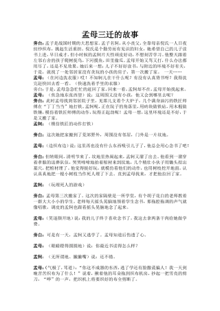 孟母三迁的故事