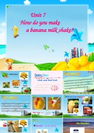 八年级英语上册 unit7 How do you make a banana milk shake课件 人教新目标版 课件