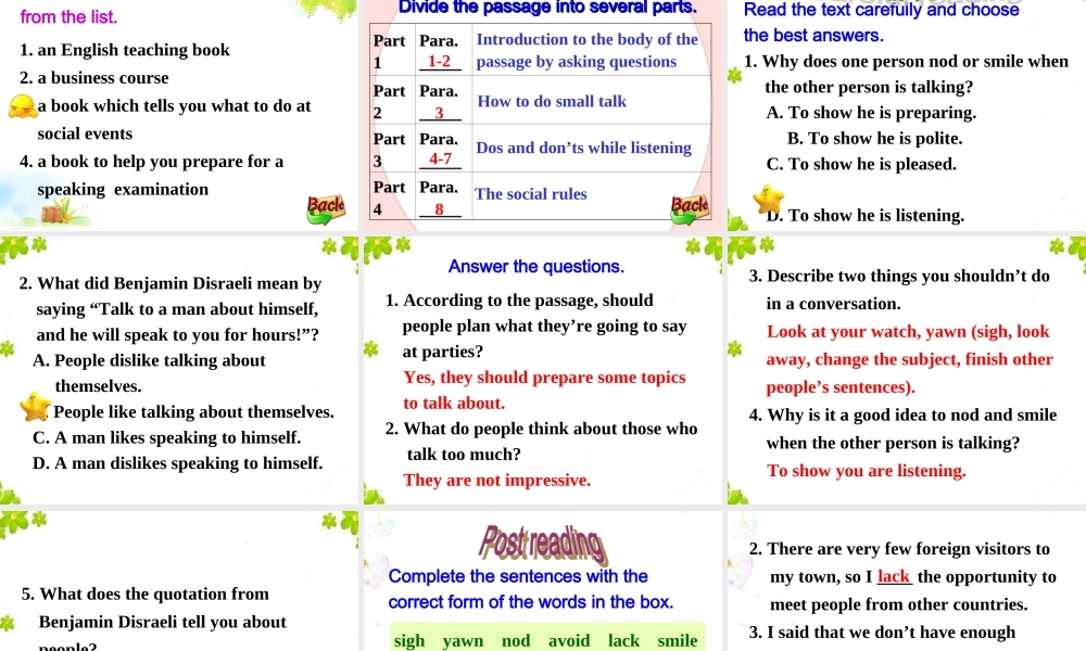 Vocabularyandreading高二选修六module1