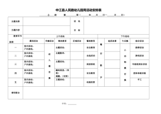 周活动安排表（2014秋）