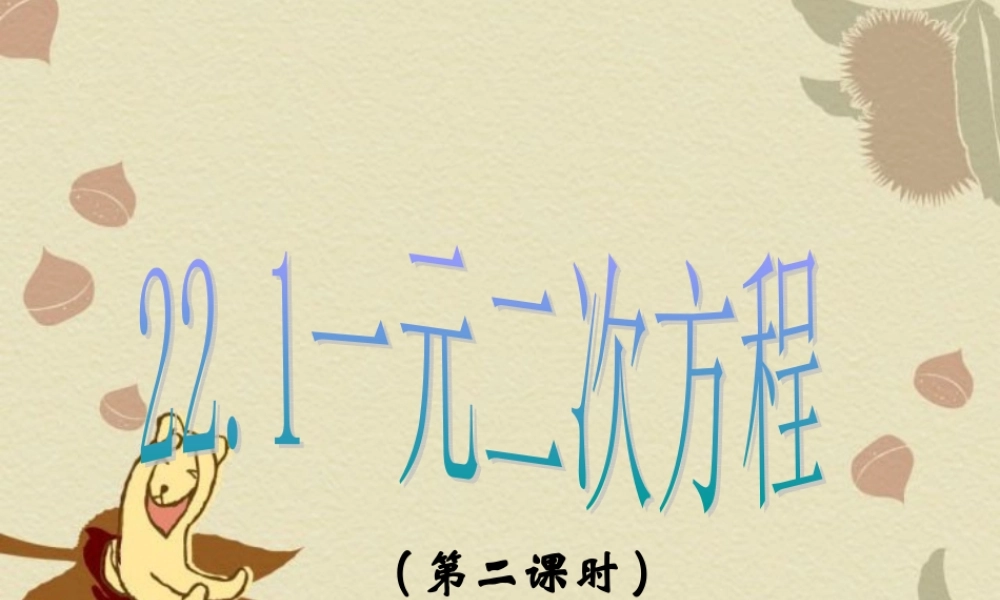 九年级数学一元二次方程 新课标 人教版 课件