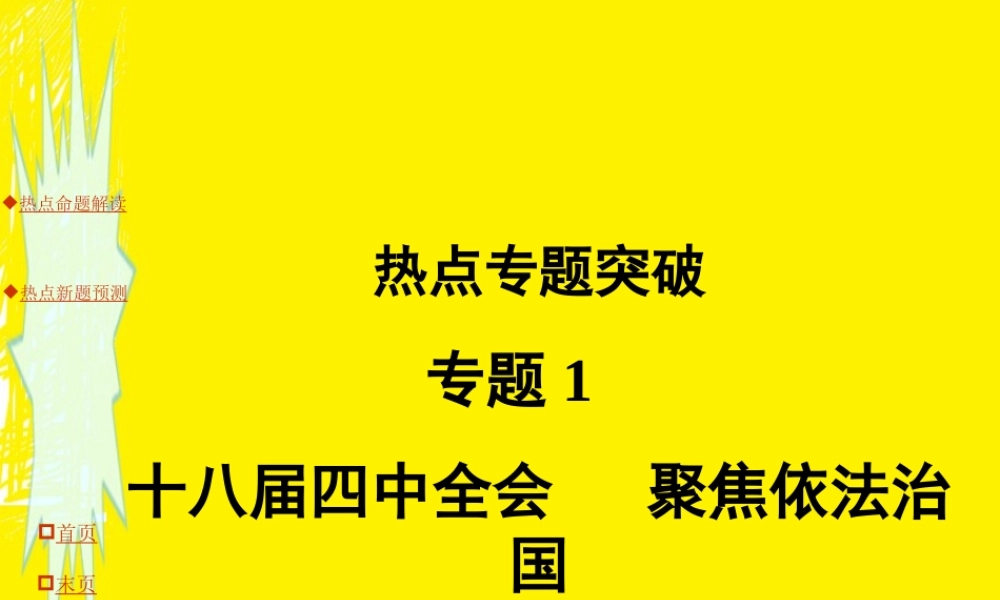 专题1十八届四中全会聚焦依法治国