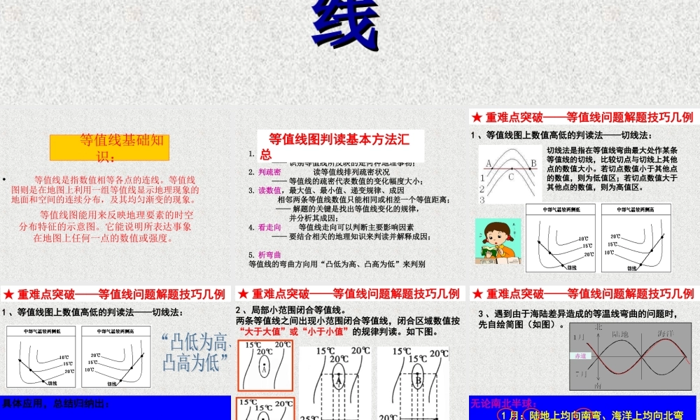 高三地理专题复习：等值线专题