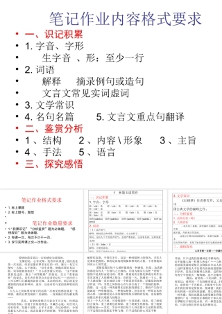 高中语文笔记作业及示例