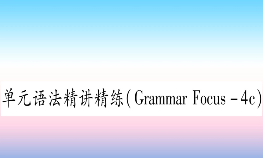 九年级英语全册 Unit 13 We re trying to save the earth语法精讲精练(Grammar focus 4c)课堂导练课件(含中考真题)(新版)人教新目标版 课件