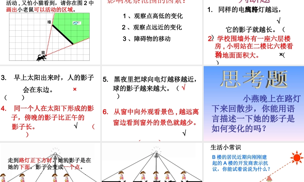 北师大版数学六年级上册《观察的范围》课件(1)1[1]