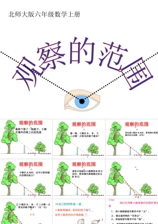 北师大版数学六年级上册《观察的范围》课件(1)1[1]