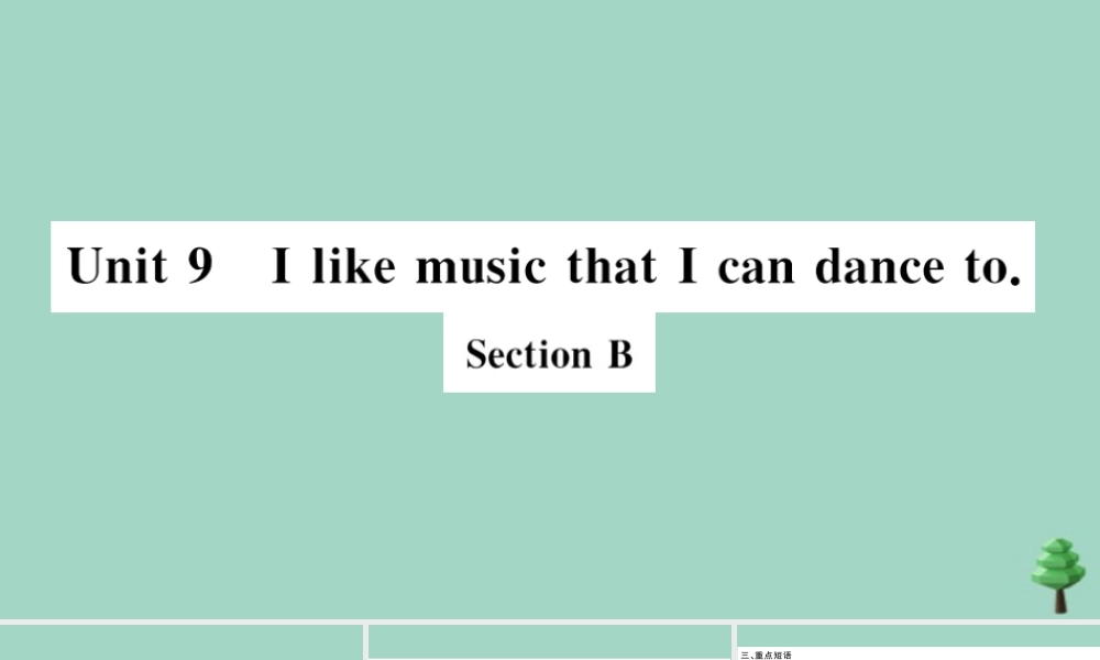 九年级英语全册 Unit 9 I like music that I can dance to Section B(小册子)作业课件 (新版)人教新目标版 课件