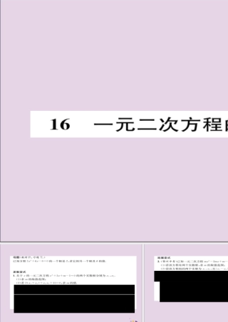 九年级数学上册 第二章 一元二次方程 一元二次方程的根与系数的关系(练习手册)课件 (新版)北师大版 课件
