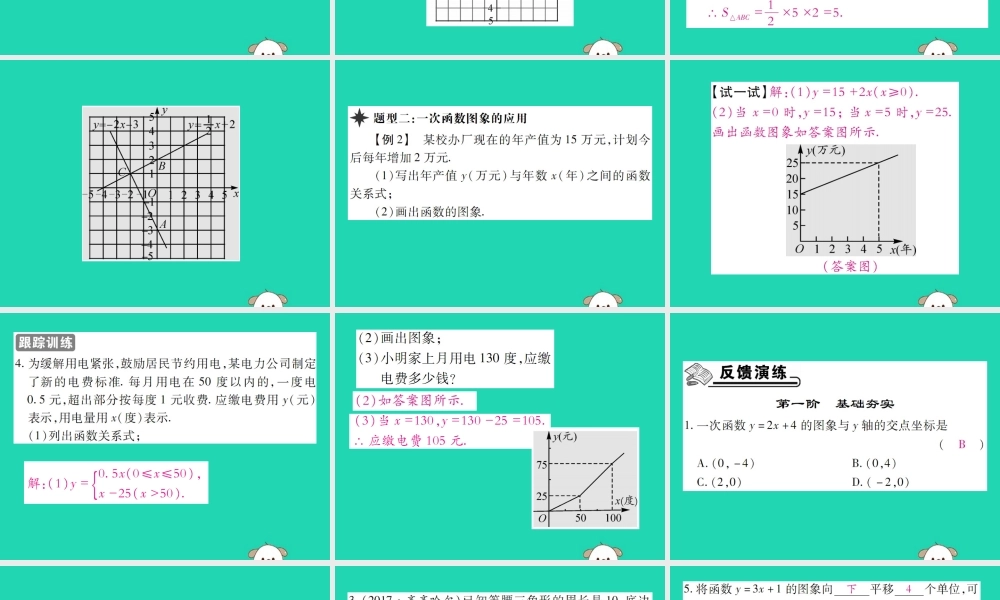 八年级数学下册 第17章(函数及其图象)第3课时 一次函数的图象(二)习题课件 (新版)华东师大版 课件