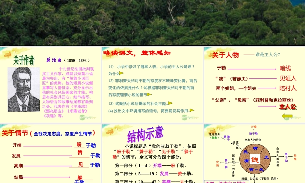 九年级语文上册 3-11 我的叔叔于勒课件 新人教版 课件